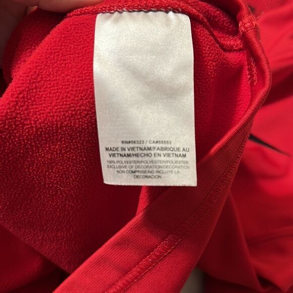 Nike S Therma-Fit Red Quarter Zip Fleece Interior Athletic Pullover Sweatshirt - Picture 12 of 13